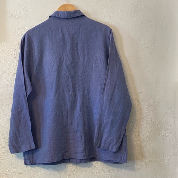 CP SHADES SAUSALITO TUNIC SHIRT JACKET OVERSIZED S HAND-DYED VTG USA BLUE PURPLE - Picture 2 of 10